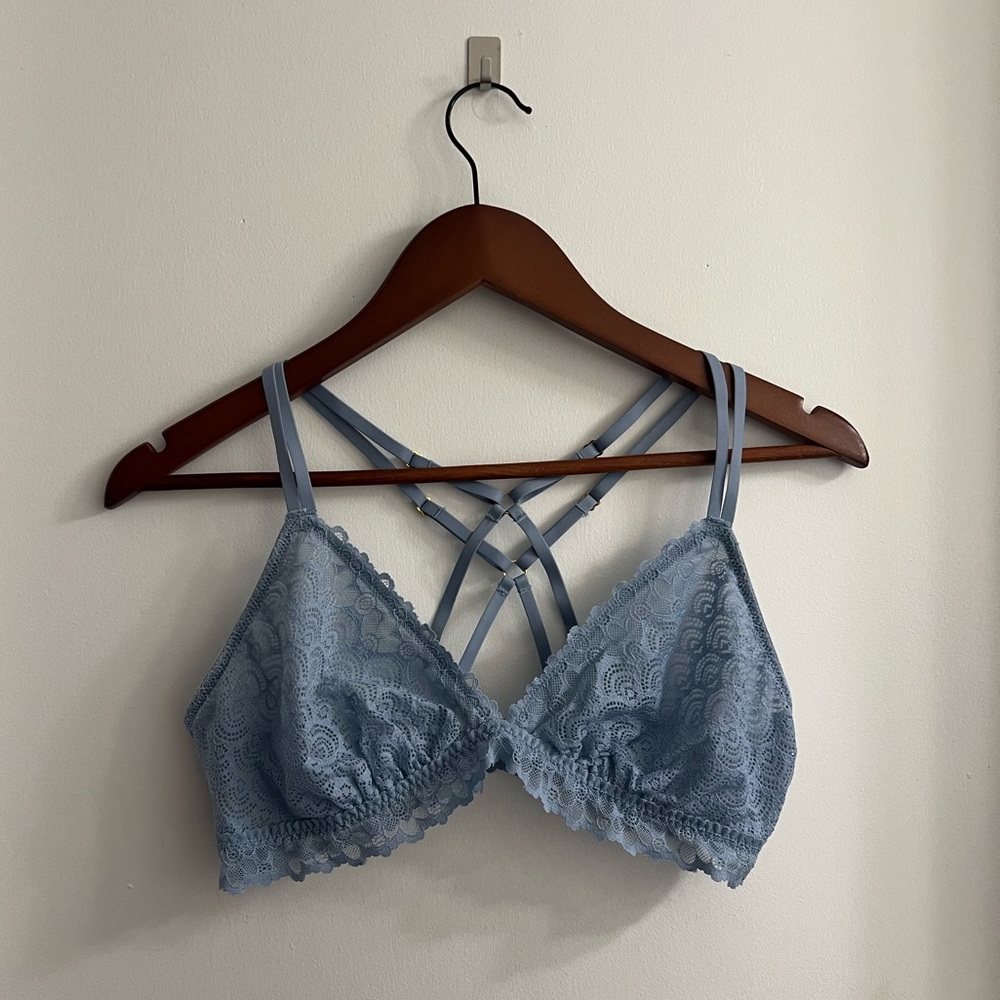 blue lacey bralette